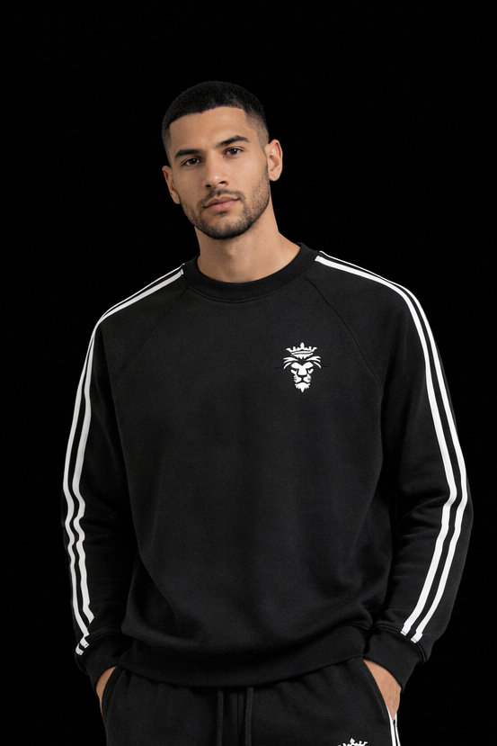 Snow Washed Contrast Tape Sweatshirt